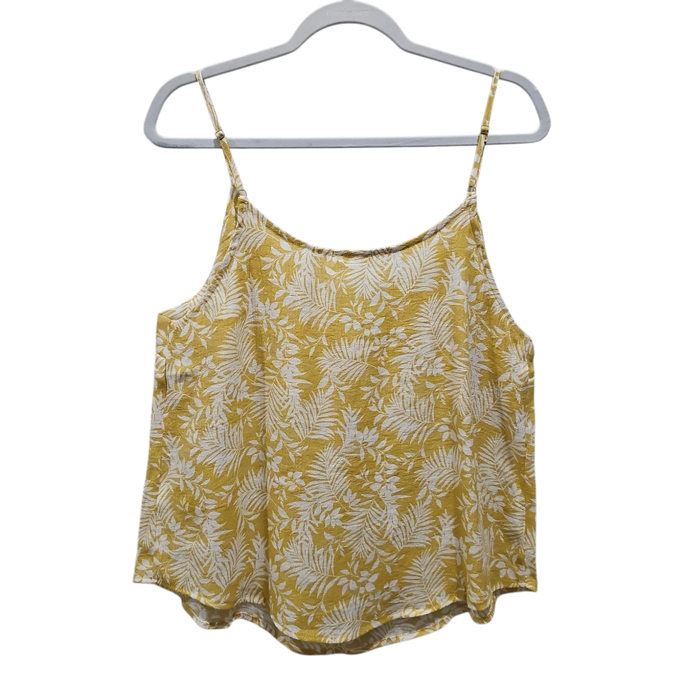 NWT ANTHROPOLOGIE MINE Tropical Yellow and White Floral Tank Top - Picture 2 of 4